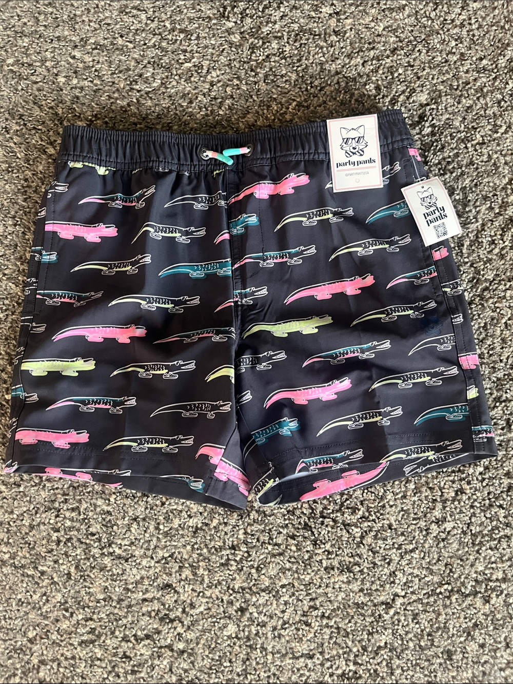 NWT Party Pants Croc On Swim Trunks size L